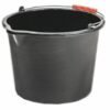 Heavy Duty Black PP Bucket with Carry Handle | Litre Measurement Scale Embossed Inside| Various Sizes 20 16 12 litres