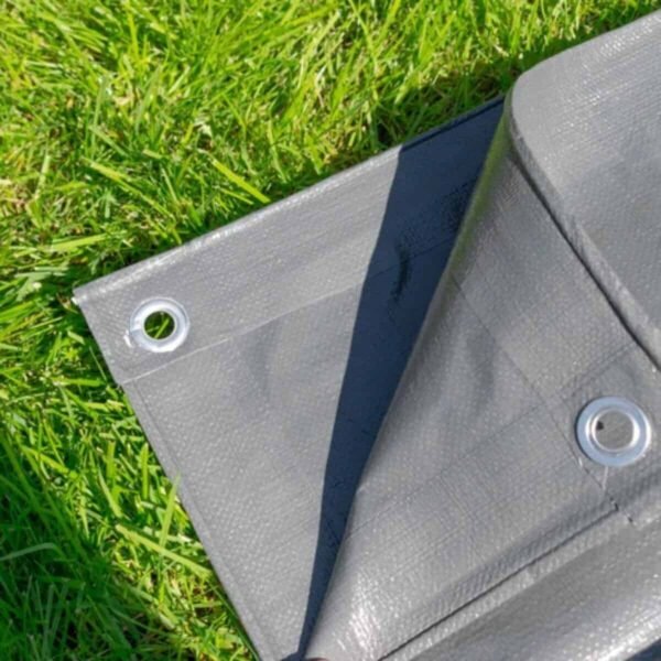 Grey L-Grade Waterproof Multipurpose Heavy-Duty Camping Tarpaulin Size 2m x 4m Garden Free Shipping 9