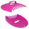 Garden Cleaning Scoops Hand Held Leaf Grabber Pink Plastic Teeth Rake Design