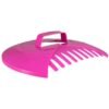 Garden Cleaning Scoops Hand Held Leaf Grabber Pink Plastic Teeth Rake Design