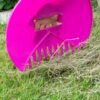 Garden Cleaning Scoops Hand Held Leaf Grabber Pink Plastic Teeth Rake Design