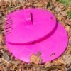 Garden Cleaning Scoops Hand Held Leaf Grabber Pink Plastic Teeth Rake Design