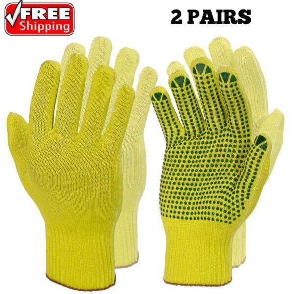 Knitted Work Gloves Precision Hand Protection Safety Grip Gardening DIY 2 Pairs