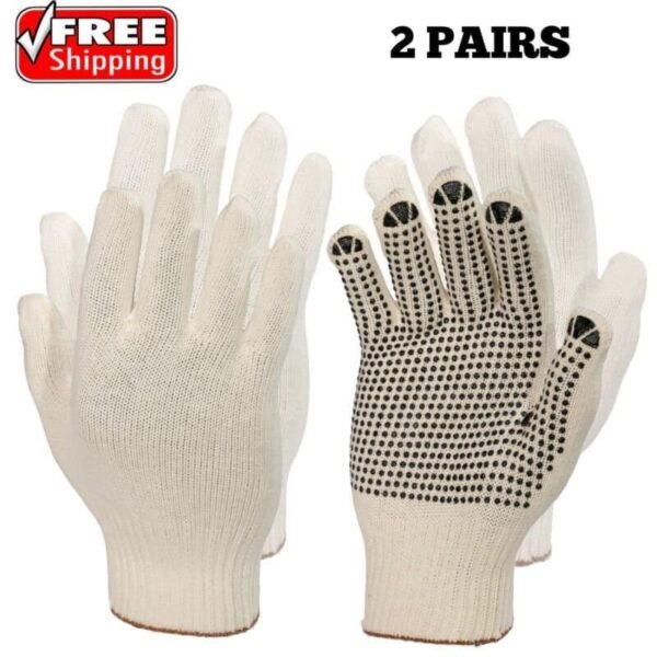 Knitted Work Gloves Precision Hand Protection Safety Grip Gardening DIY 2 Pairs