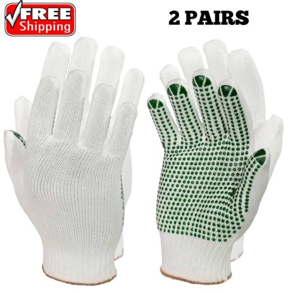 Knitted Work Gloves Precision Hand Protection Safety Grip Gardening DIY 2 Pairs