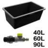 Mortar Mixing Tub Container LARGE Garden Construction Plastering W/ Drain Plug