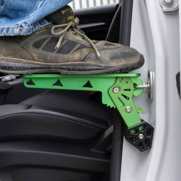 Large Car SUV Folding Door Step Pedal Latch Hook Safety, Easy Access Roof Green
