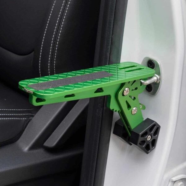 Large Car SUV Folding Door Step Pedal Latch Hook Safety, Easy Access Roof Green