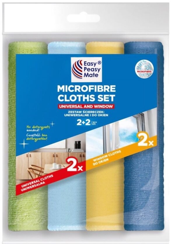 Window Cleaning Cloth Microfibre Glass Car Detailing Cloths Microfiber Pack of 4