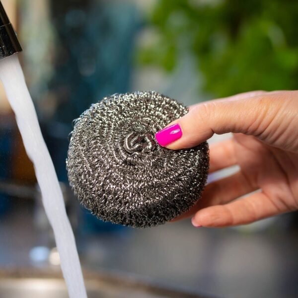 Spontex Stainless Steel Scourer Wire Wool Cleaning Pads Remove Tough Dirt Burnt Cleaning Supplies Free Shipping 17