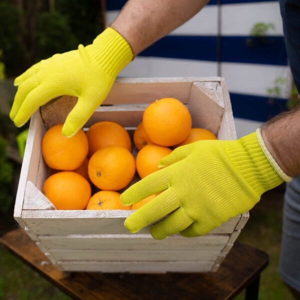 2 Pairs Hi-Vis Work Gloves – PVC Grip Safety Gloves for Warehouse & Construction