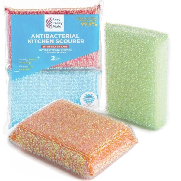 Sponge Scourers Non Scratch Dish Washing Kitchen Scourer Scouring Pads Pack of 2