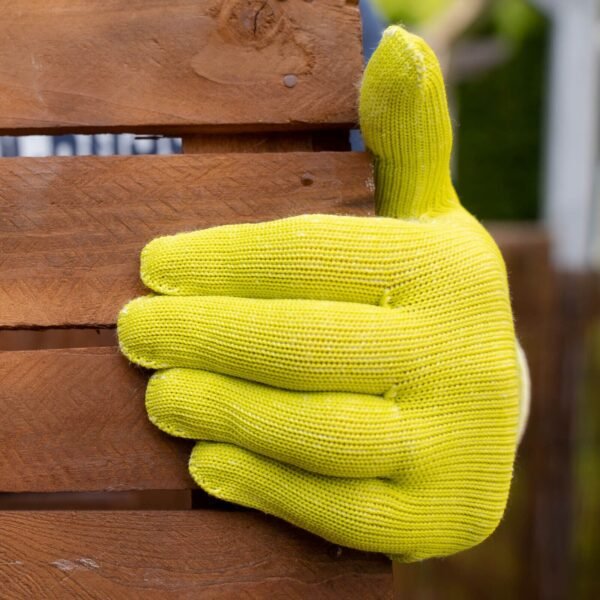 2 Pairs Hi-Vis Work Gloves – PVC Grip Safety Gloves for Warehouse & Construction