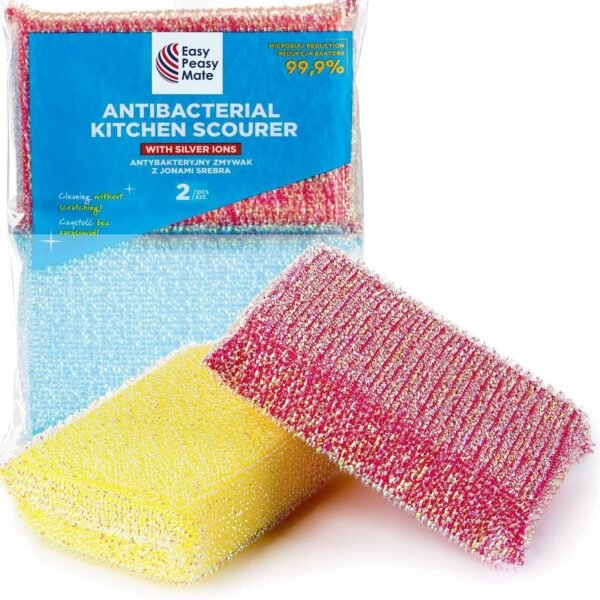 Sponge Scourers Non Scratch Dish Washing Kitchen Scourer Scouring Pads Pack of 2