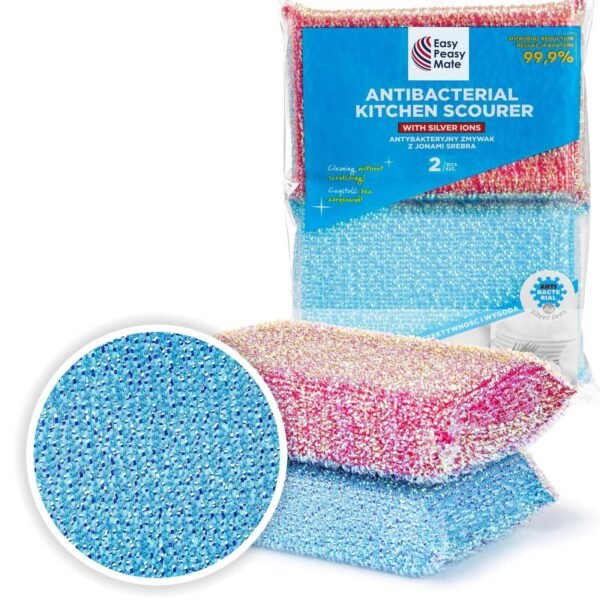 Sponge Scourers Non Scratch Dish Washing Kitchen Scourer Scouring Pads Pack of 2
