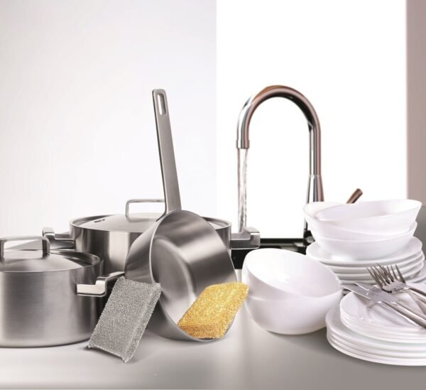 Sponge Scourers Non Scratch Dish Washing Kitchen Scourer Scouring Pads Pack of 2