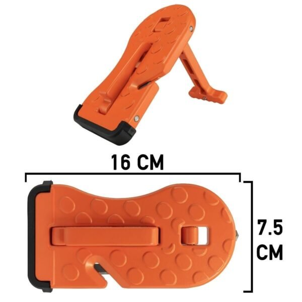 Folding Car Door Latch Hook Step Foot Pedal Ladder Car Roof Shatter Glass Orange