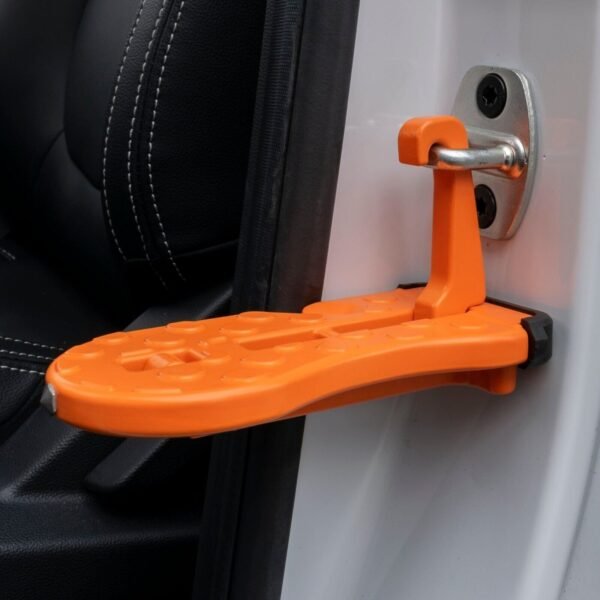 Folding Car Door Latch Hook Step Foot Pedal Ladder Car Roof Shatter Glass Orange