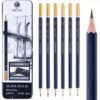 Art Sketching Pencil Set Professional Artist Drawing Graphite 6 Pencils in Tin Case Arts & Crafts Supplies Free Shipping 29