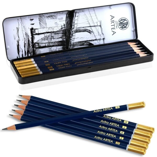 Art Sketching Pencil Set Professional Artist Drawing Graphite 6 Pencils in Tin Case Arts & Crafts Supplies Free Shipping 7