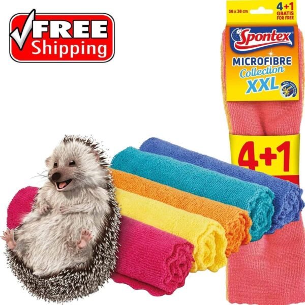 Spontex Microfibre Cloths Car Detailing Window Cleaning Kitchen Microfiber Towel Pack of 5