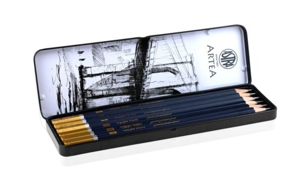 Art Sketching Pencil Set Professional Artist Drawing Graphite 6 Pencils in Tin Case Arts & Crafts Supplies Free Shipping 15