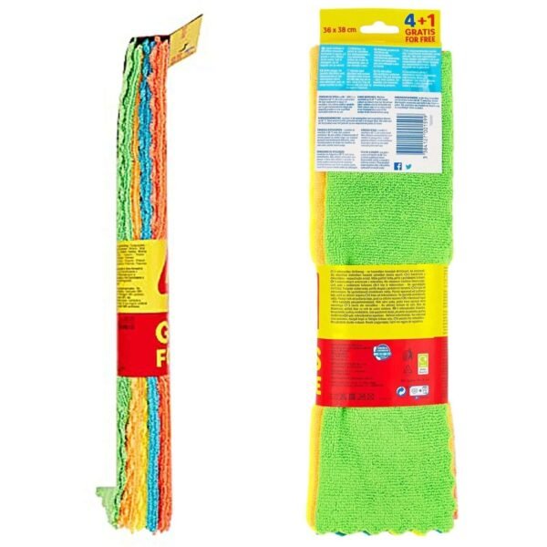 Spontex Microfibre Cloths Car Detailing Window Cleaning Kitchen Microfiber Towel Pack of 5