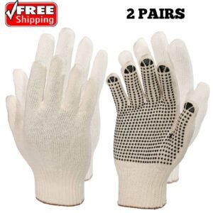 2 Pairs Cotton Work Gloves-Breathable Safety Gloves for Gardening Assembly DIY Home & Garden Free Shipping 5