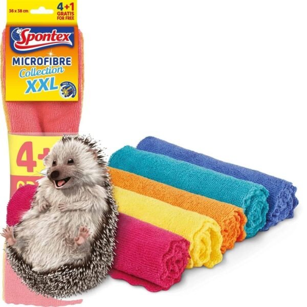 Spontex Microfibre Cloths Car Detailing Window Cleaning Kitchen Microfiber Towel Pack of 5
