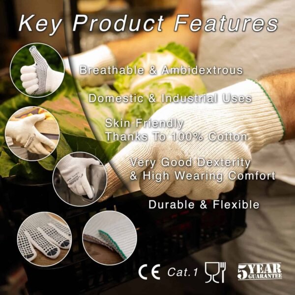 2 Pairs Cotton Work Gloves-Breathable Safety Gloves for Gardening Assembly DIY Home & Garden Free Shipping 13