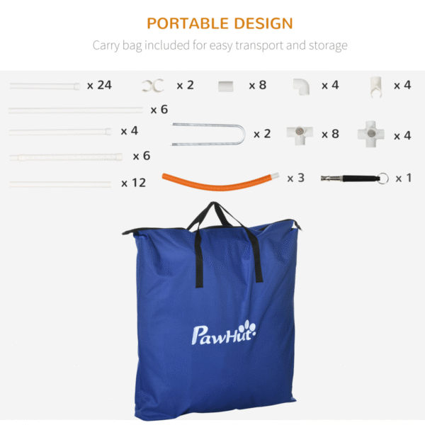 Six-Piece Dog Agility Training Set with Carry Bag - Multicolor, Adjustable