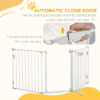 Pet Safety Gate 3-Panel Playpen, Foldable Metal Fence, Walk-Through Door White