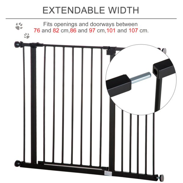 Expandable Pressure-Fit Dog Gate for Stairs & Doorways, 76-107 cm, Black Horse & Petcare Free Shipping 15