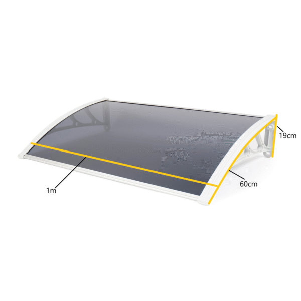 1m White Door Canopy – Sun & Rain Protection, Easy Install, W100x60cm Garden Free Shipping 9