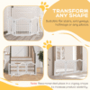 3-Panel Freestanding Wood Dog Gate with Support Feet – White, Foldable Horse & Petcare Free Shipping 33
