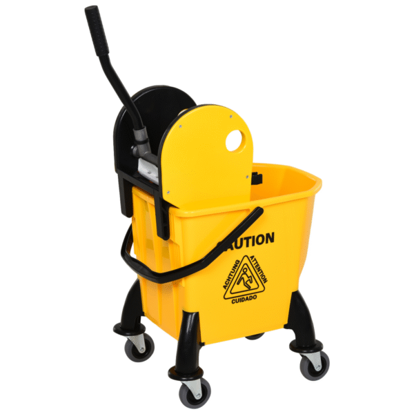 26L Mop Bucket with Wringer and Wheels – Yellow Plastic Body and Metal Handle Home & Garden Free Shipping 17