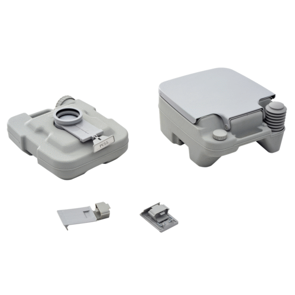 10L Dual-Tank Portable Toilet for Outdoor Camping, Grey HOMCOM