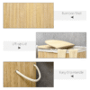 100L Bamboo Laundry Basket with 2 Compartments, Lid & Removable Liner