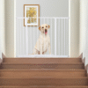 Adjustable Pressure-Fit Dog Gate for Stairs & Doorways 76-107cm White