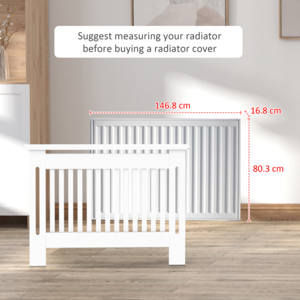 Homcom painted slatted mdf radiator cover 152x19x81cm with shelf – home diy accessory uk lifestyle & decor free shipping 19