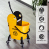 26L Mop Bucket with Wringer and Wheels – Yellow Plastic Body and Metal Handle Home & Garden Free Shipping 35