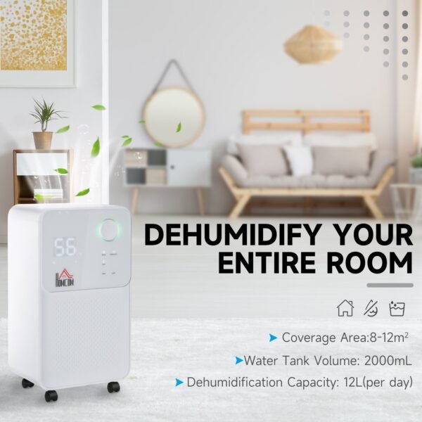 Compact 12L/Day Quiet Dehumidifier for Home & Laundry Home & Garden Free Shipping 11