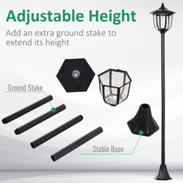 Elegant 1.77m Solar LED Lamp Post Garden Free Shipping 11
