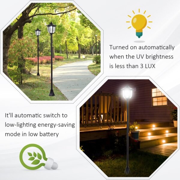 Elegant 1.77m Solar LED Lamp Post Garden Free Shipping 15
