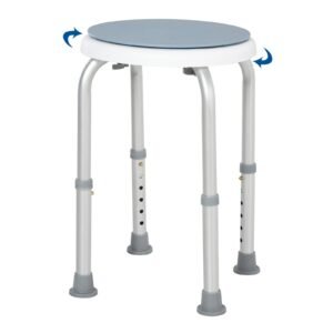 360° Swivel Shower Stool - Adjustable Height and Non-Slip Safety