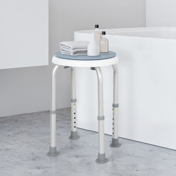 360° Swivel Shower Stool - Adjustable Height and Non-Slip Safety