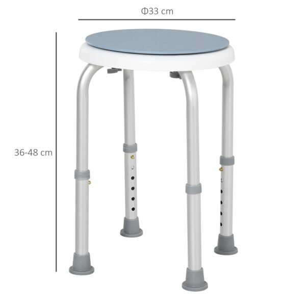 360° Swivel Shower Stool - Adjustable Height and Non-Slip Safety