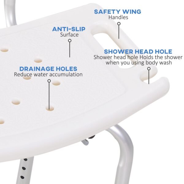 Adjustable Bath Chair - Non-Slip Shower Seat