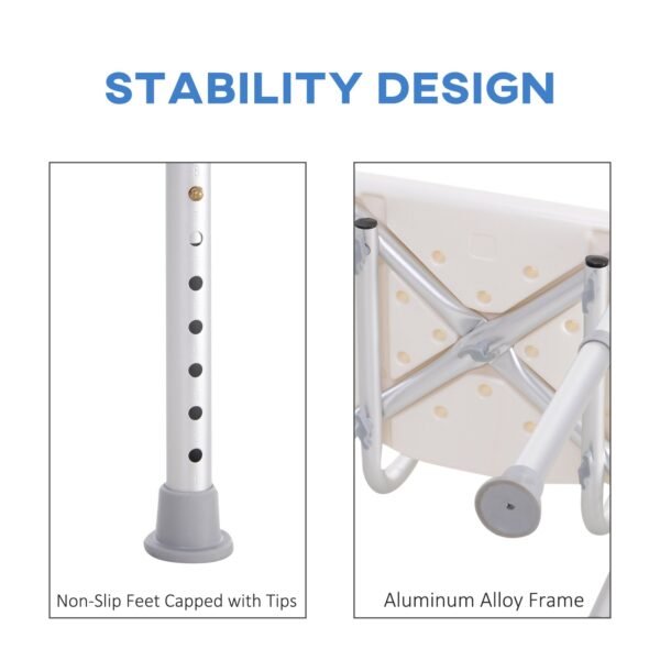 Adjustable Bath Chair - Non-Slip Shower Seat