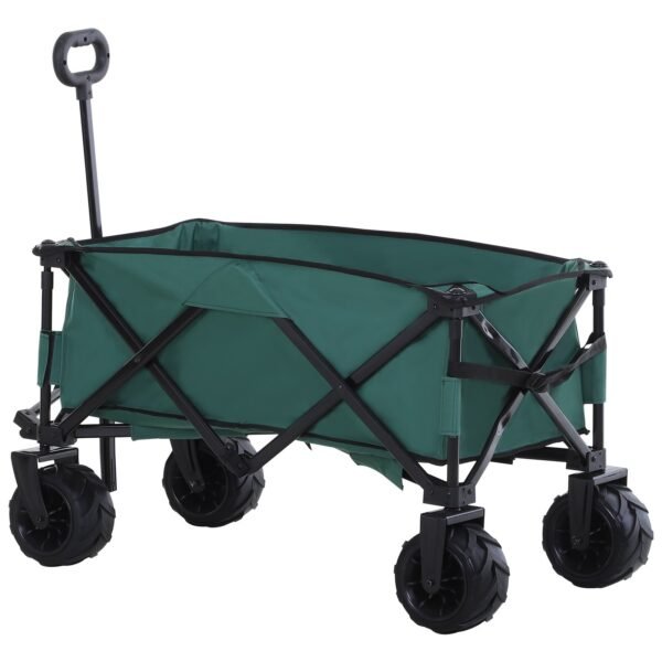 Outsunny Folding Cargo Wagon Trailer – 70kg Capacity Beach Cart with Handle Garden Free Shipping 5